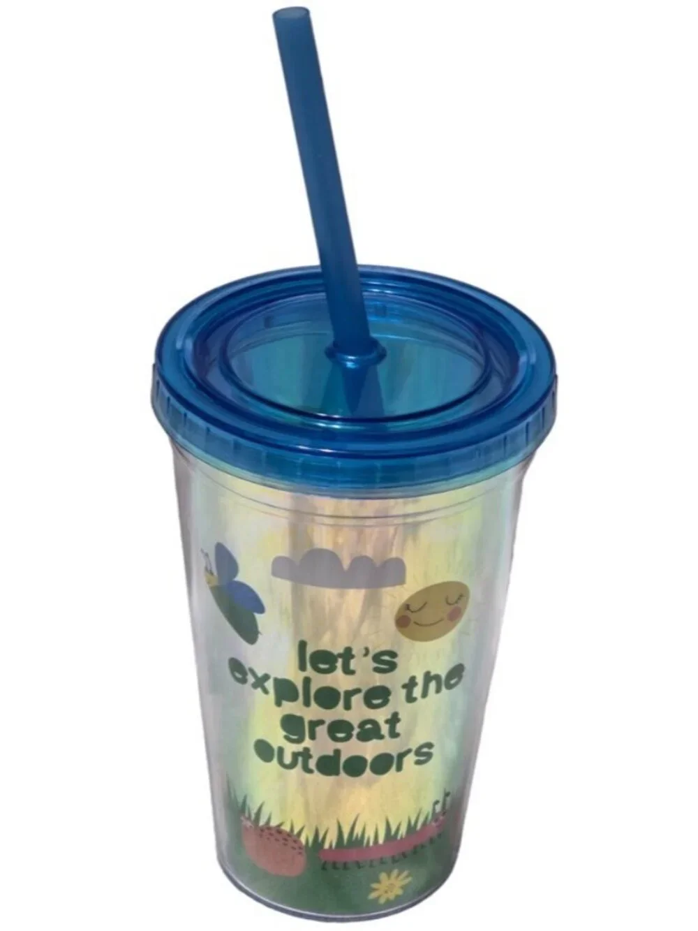 Smart Living Let's Explore Great Outdoors Lid Straw Tumbler Plastic Cup NEW